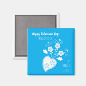 Blaues portugiesisches romantisches Herz Magnet (Vorderseite/Rückseite)