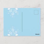 Blaues portugiesisches romantisches Herz Postkarte (Rückseite)