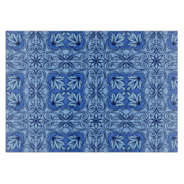 Blaues portugiesisches Tile-Glas-Zuschnitt Schneidebrett