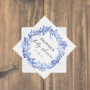 Blaues Porzellan Blumenbücher Papier Napkins Serviette