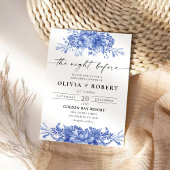 Blaues Porzellan Blumenstrauß Chinoiserie Einladung
