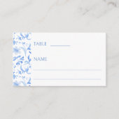 Blaues Porzellan Blumenzwiebeln Hochzeit Flache Pl Platzkarte (Vorderseite)