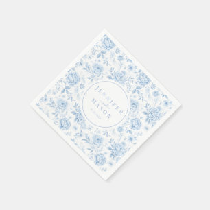 Blaues Porzellan Chinoiserie Blumenzwiebeln Serviette