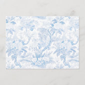 Blaues Porzellan Chinoiserie Brautparty Rezept Begleitkarte (Rückseite)