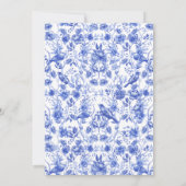 Blaues Porzellan Floral Chinoiserie Babydusche Einladung (Rückseite)