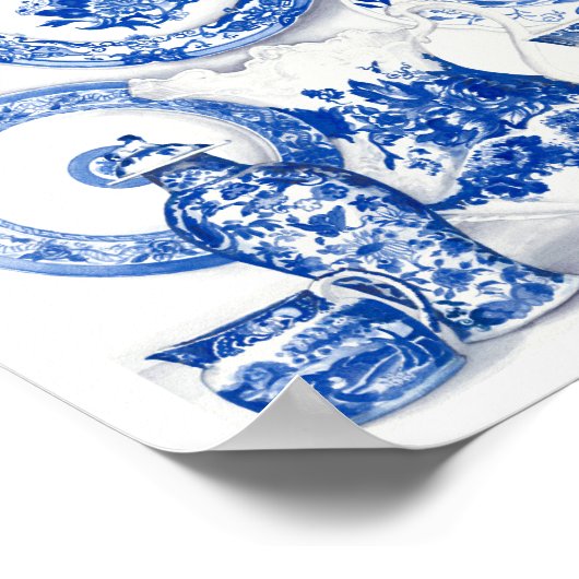 Blaues Porzellan Poster (Ecke)