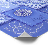 Blaues Porzellan Poster und Blume (Ecke)