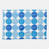 Blaues positives Affirmationswortmuster Geschirrtuch (Horizontal)