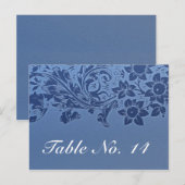blaues Postkartenmuster der Tischnummer (Vorne/Hinten)