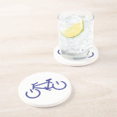 Blaues Power-Fahrrad Getränkeuntersetzer (Seite)