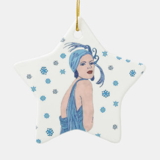 Blaues Prallplatten-Weihnachten Keramik Ornament