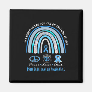 Blaues Prostatakrebs Peace Love Cure Sign T-Shirt Magnet