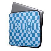 Blaues Prüfmuster Laptopschutzhülle (Vorderseite Links)
