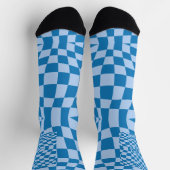 Blaues Prüfmuster Socken (Oben)