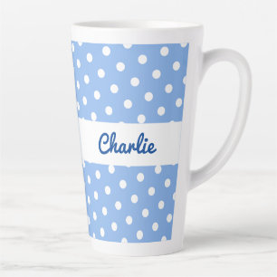 Blaues Punkte-Muster Stylischer benutzerdefinierte Milchtasse