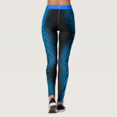 Blaues Punktmuster mit dem Namen auf BLACK oder Ih Leggings (Rückseite)