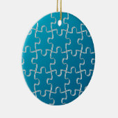 Blaues Puzzlespielmuster Keramikornament (Rechts)