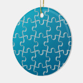 Blaues Puzzlespielmuster Keramikornament (Links)