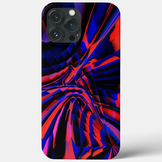 Blaues Quadrat-Design, ausgerichtet auf gekröntes  Case-Mate iPhone Hülle (Rückseite)