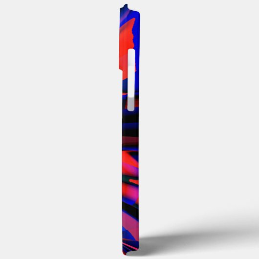 Blaues Quadrat-Design, ausgerichtet auf gekröntes  Case-Mate iPhone Hülle (Rückseite / Links)