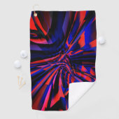 Blaues Quadrat-Design, ausgerichtet auf gekröntes  Golfhandtuch (Insitu)