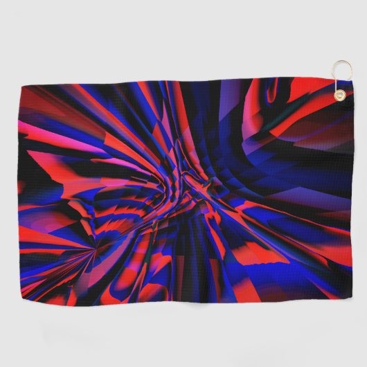 Blaues Quadrat-Design, ausgerichtet auf gekröntes  Golfhandtuch (Horizontal)