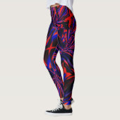 Blaues Quadrat-Design, ausgerichtet auf gekröntes  Leggings (Links)