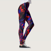 Blaues Quadrat-Design, ausgerichtet auf gekröntes  Leggings (Rechts)