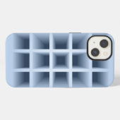 Blaues Quadrat-Lochmuster iPhone Hülle (Rückseite (Horizontal))