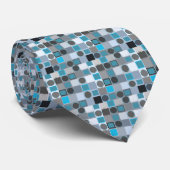 Blaues Quadrat u. graue Punkt-Krawatte Krawatte (Gerollt)