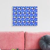 Blaues quadratisches Muster Leinwanddruck (Insitu (Wohnzimmer))