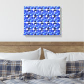 Blaues quadratisches Muster Leinwanddruck (Insitu (Schlafzimmer))