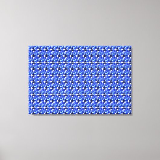 Blaues quadratisches Muster Leinwanddruck (Vorderseite)
