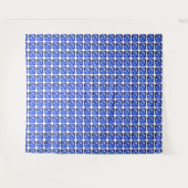Blaues quadratisches Muster Wandteppich (Vorderseite (Horizontal))