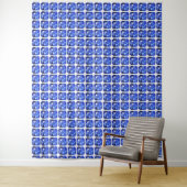Blaues quadratisches Muster Wandteppich (Beispiel)