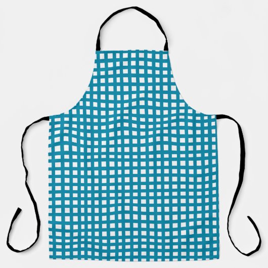Blaues Quadratmaschengitter Schürze (Vorderseite)