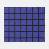 Blaues Quadratmuster mit schwarzen Rändern Fleecedecke (Vorderseite (Horizontal))