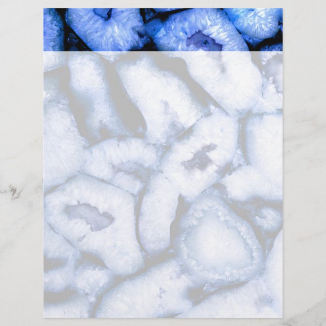 Blaues Quarz Agate, blaue Geoden, abstraktes Muste (Vorderseite)