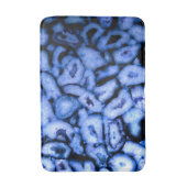 Blaues Quarz Agate, blaue Geoden, abstraktes Muste Badematte (Vorderseite Vertikal)