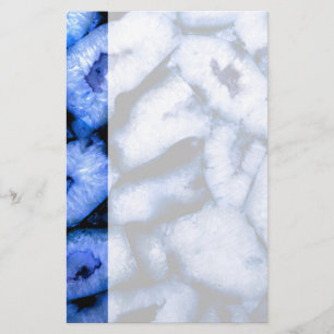 Blaues Quarz Agate, blaue Geoden, abstraktes Muste Briefpapier