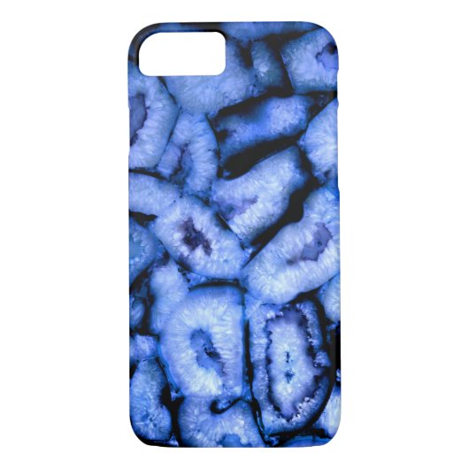 Blaues Quarz Agate, blaue Geoden, abstraktes Muste Case-Mate iPhone Hülle (Rückseite)