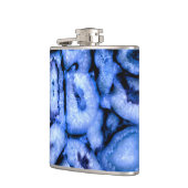 Blaues Quarz Agate, blaue Geoden, abstraktes Muste Flachmann (Links)