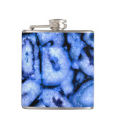 Blaues Quarz Agate, blaue Geoden, abstraktes Muste Flachmann (Vorderseite)