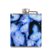 Blaues Quarz Agate, blaue Geoden, abstraktes Muste Flachmann (Rückseite)