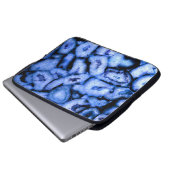 Blaues Quarz Agate, blaue Geoden, abstraktes Muste Laptopschutzhülle (Vorne Knopf)