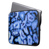 Blaues Quarz Agate, blaue Geoden, abstraktes Muste Laptopschutzhülle (Vorderseite Links)