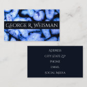 Blaues Quarz Agate, blaue Geoden, abstraktes Muste Visitenkarte (Vorne/Hinten)