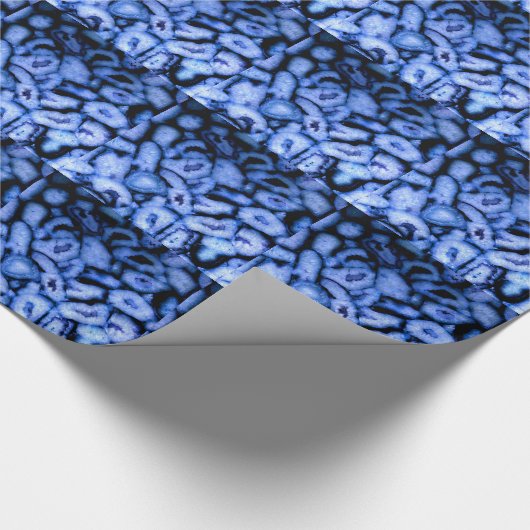 Blaues Quarz-Agate, blaues Geodes-Muster Geschenkpapier (Ecke)