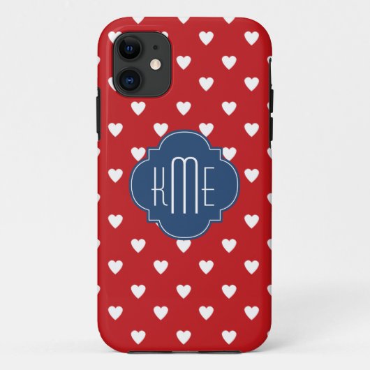 Blaues Quatrefolienmonogramm Case-Mate iPhone Hülle (Rückseite)
