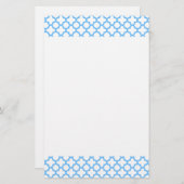 Blaues Quatrefolienmuster Briefpapier (Vorne/Hinten)